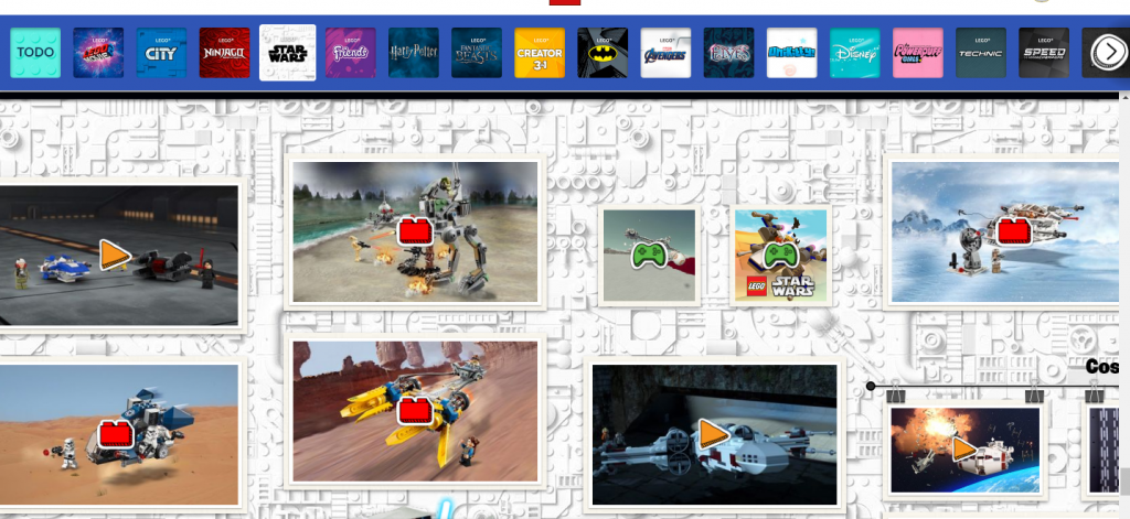 La web de LEGO para niños